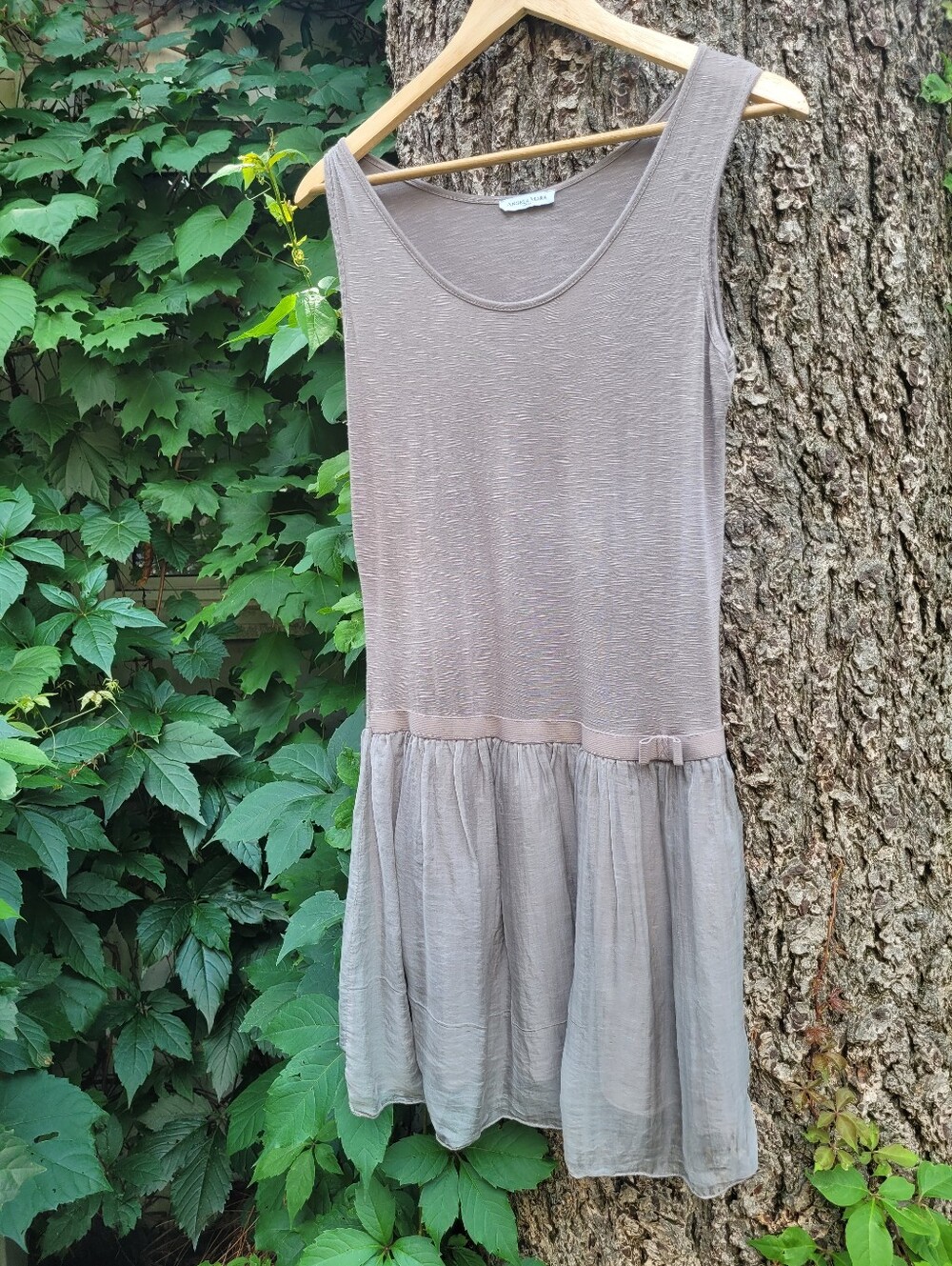 Angela Mara Made in Italy Silk & Viscose Mixed Media Dress, Size S/M